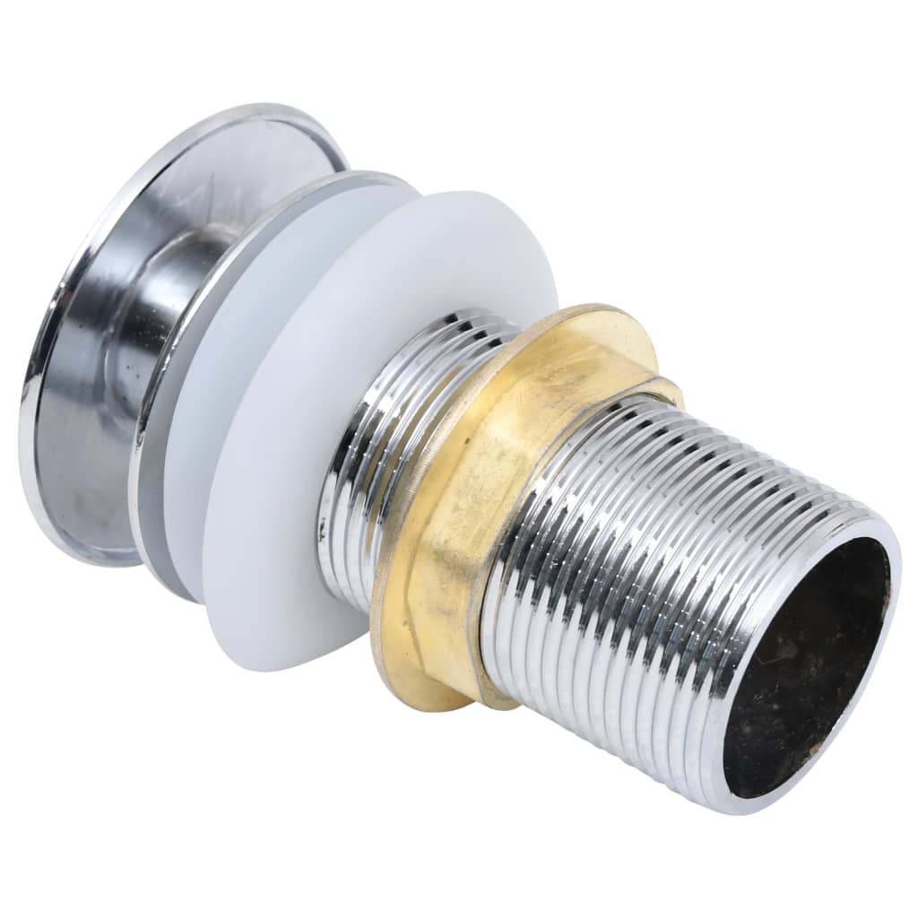 Drain fitting with overflow silver 6.4x6.4x9.1 cm