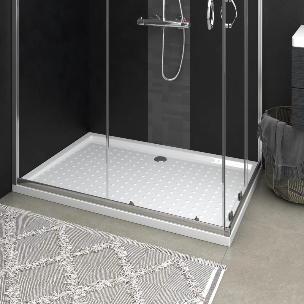 Shower tray anti-slip white 80x120x4 cm ABS