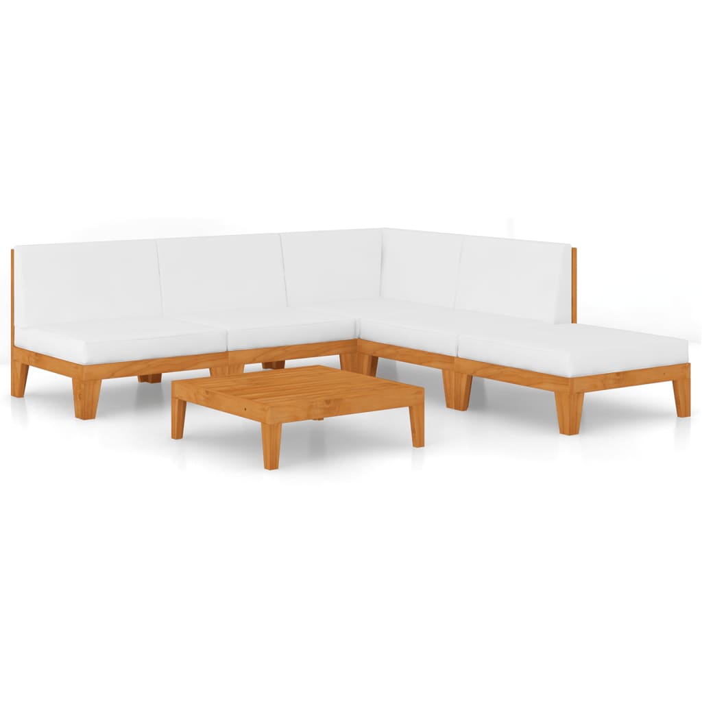 6 pcs. Garden lounge set with cushions in solid acacia wood