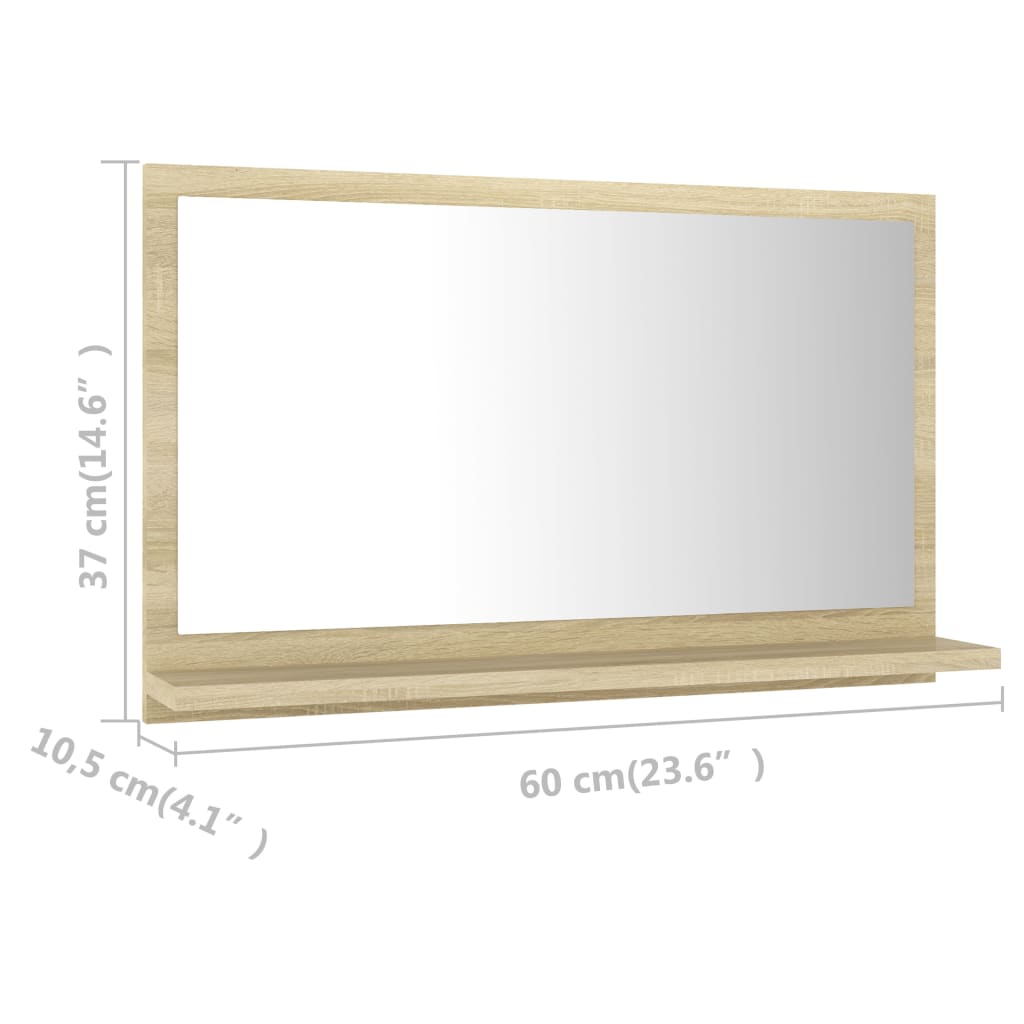 Badspiegel Sonoma-Eiche 60x10,5x37 cm Holzwerkstoff
