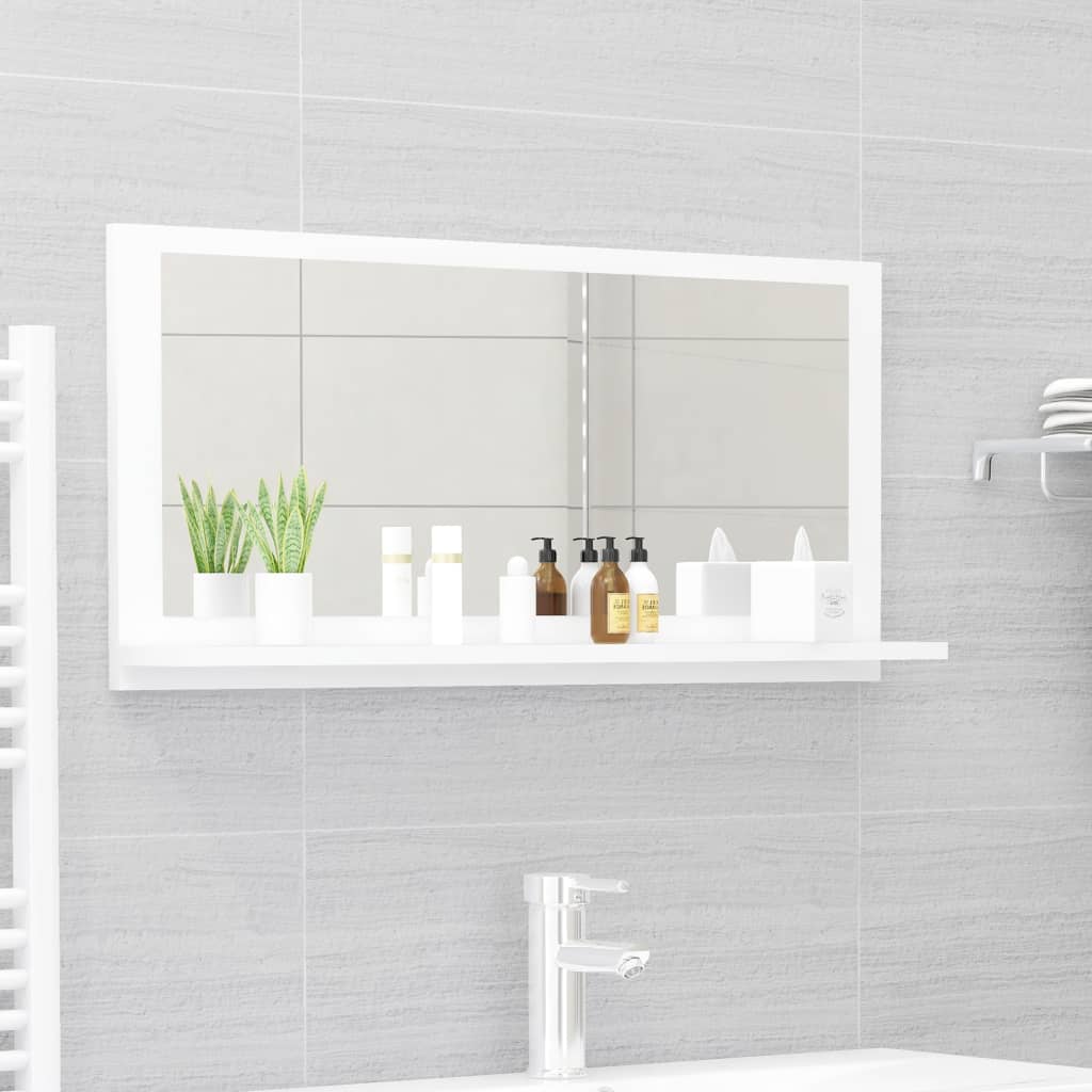 Bathroom mirror white 80x10.5x37 cm made of wood