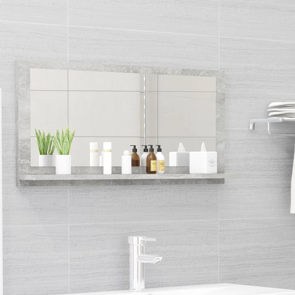Bathroom mirror concrete gray 80x10.5x37 cm made of wood