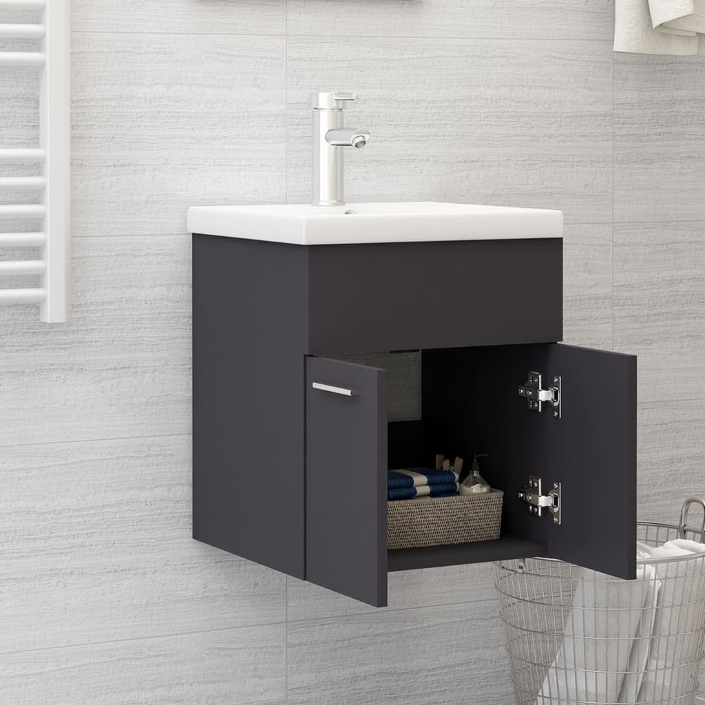 Sink base cabinet gray 41x38.5x46 cm made of wood