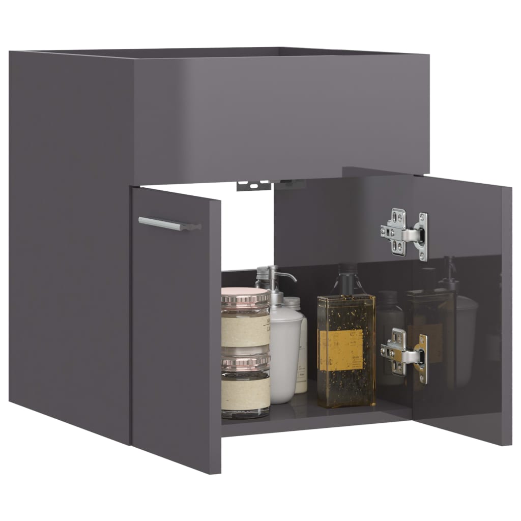 Sink base cabinet high-gloss gray 41x38.5x46cm