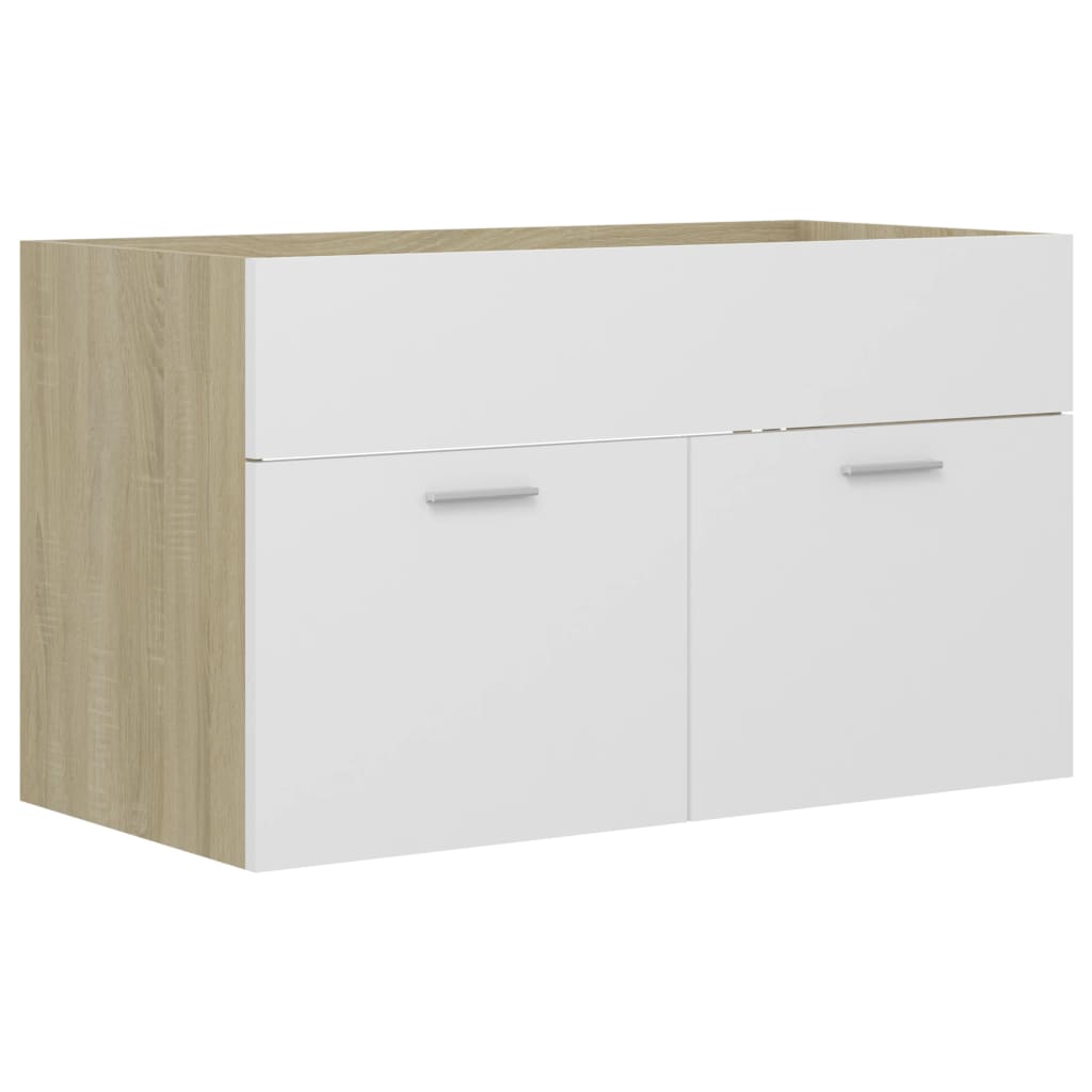 Washbasin cabinet white Sonoma oak 80x38.5x46 cm