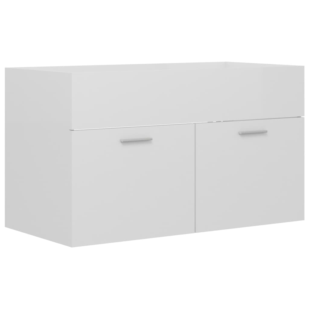 Sink base cabinet high-gloss white 80x38.5x46cm