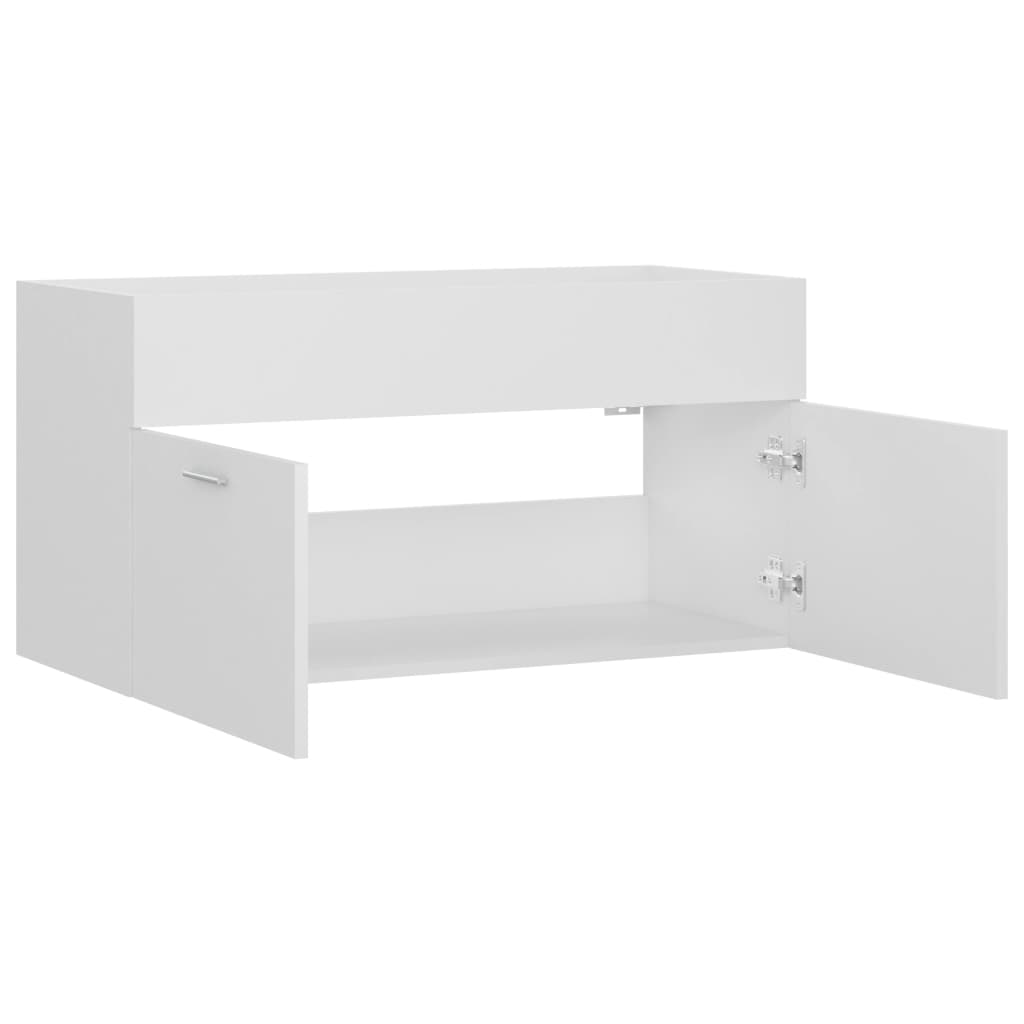 Washbasin cabinet white 90x38.5x46 cm made of wood