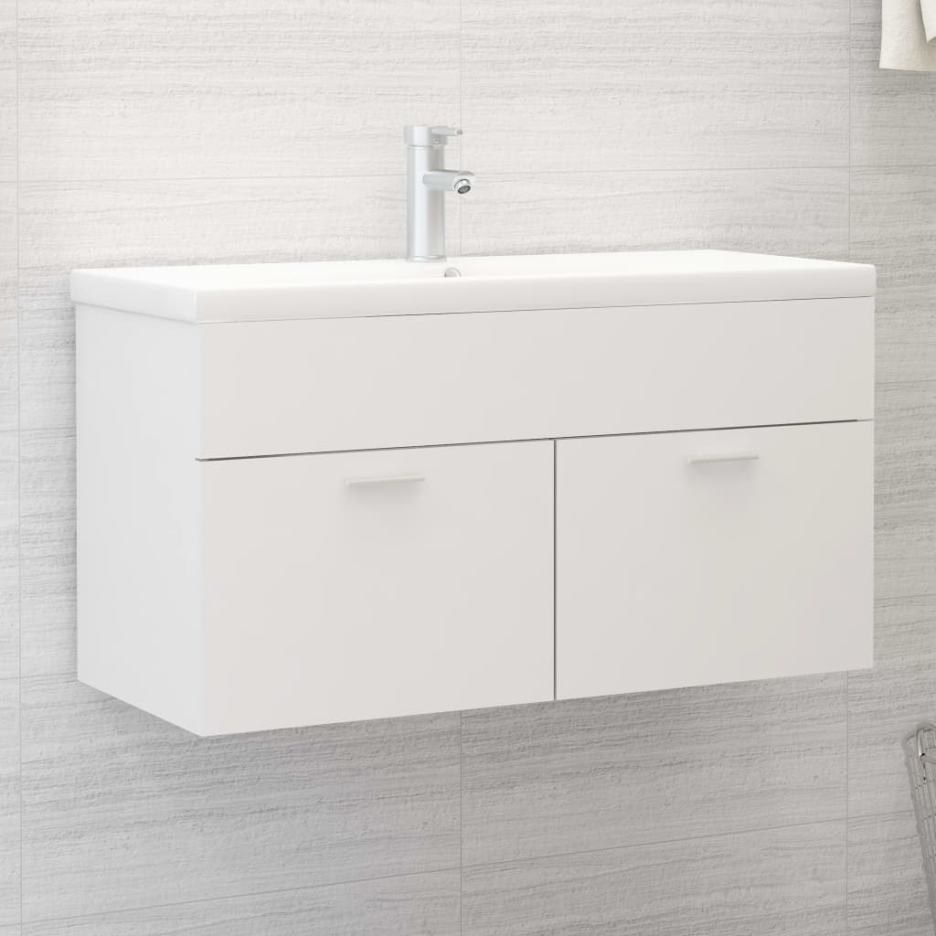 Washbasin cabinet white 90x38.5x46 cm made of wood