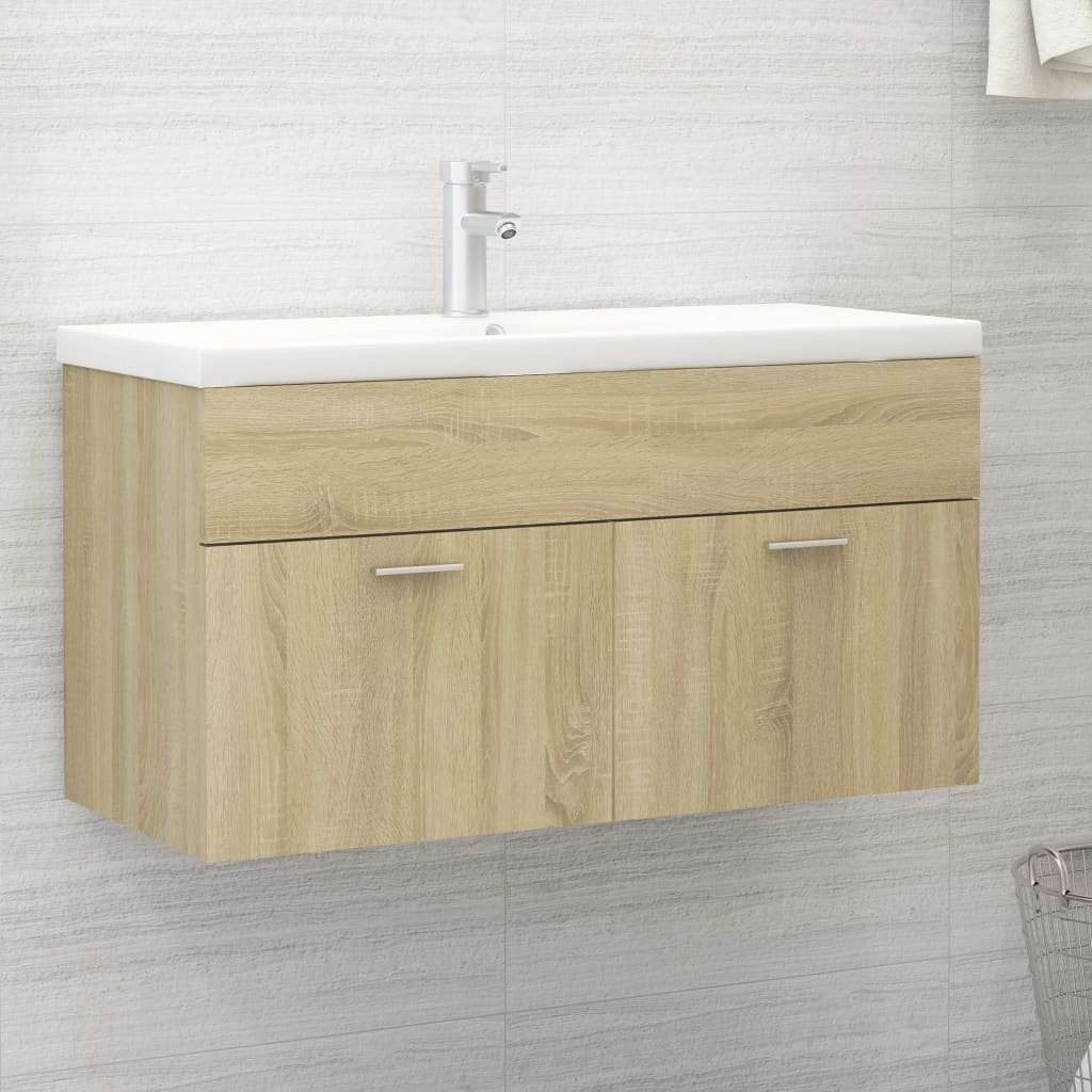Washbasin cabinet Sonoma oak 90x38.5x46cm wood material
