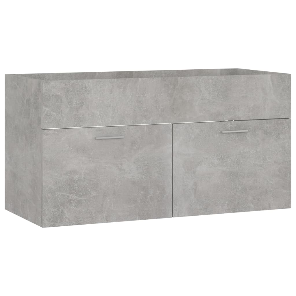Sink base cabinet concrete gray 90x38.5x46 cm made of wood material