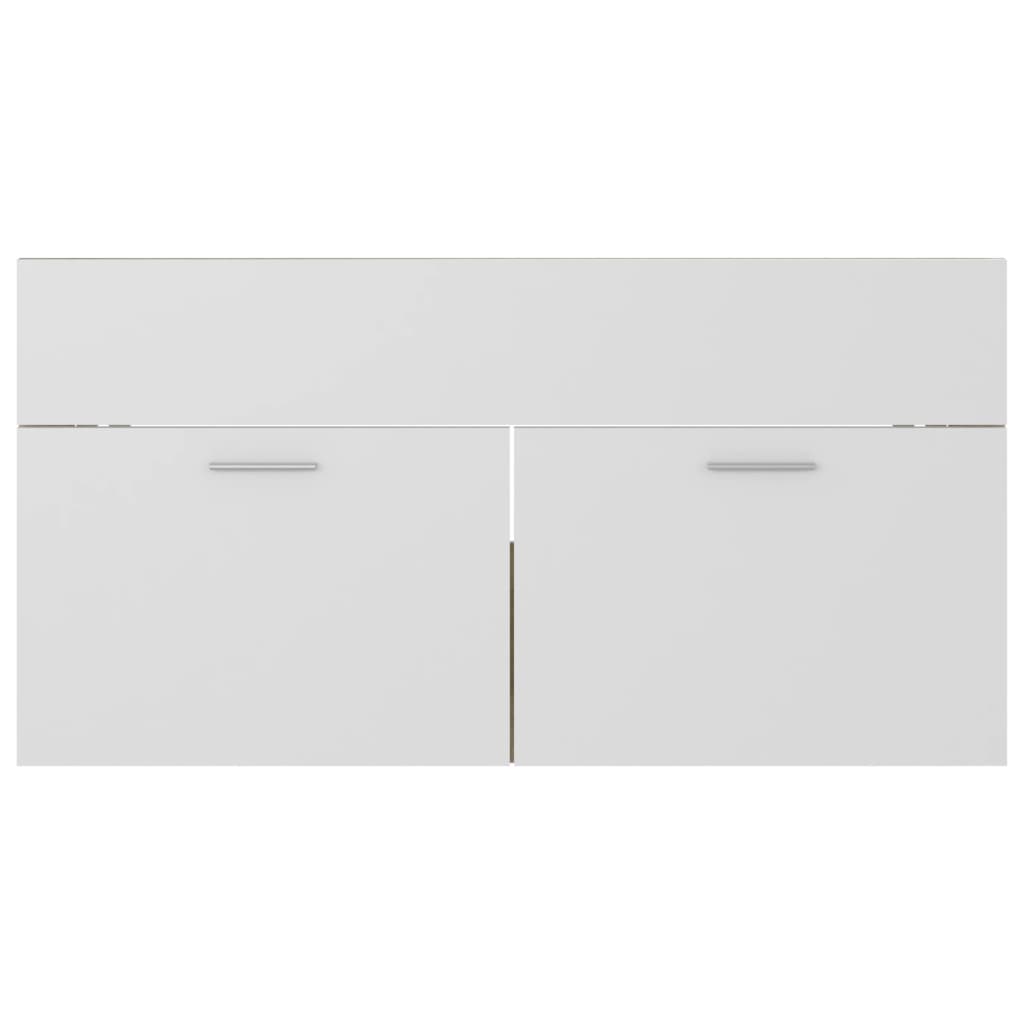 Waschbeckenunterschrank Weiß Sonoma-Eiche 90x38,5x46 cm