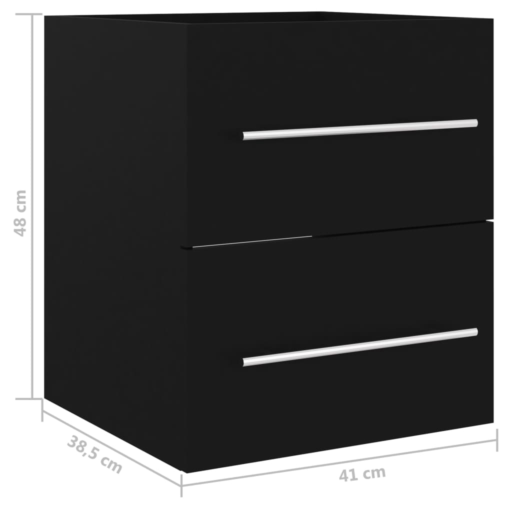 Waschbeckenunterschrank Schwarz 41x38,5x48 cm Holzwerkstoff