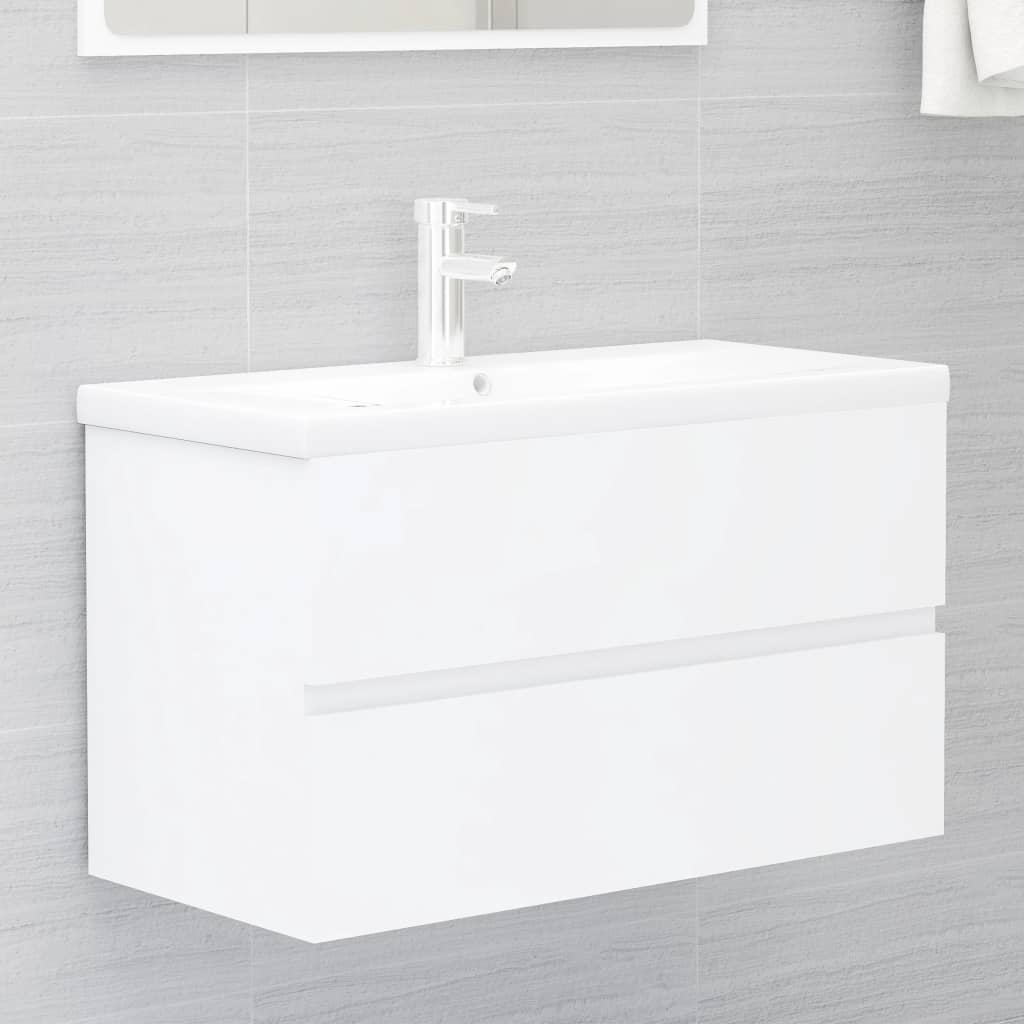 Washbasin cabinet white 80x38.5x45 cm made of wood
