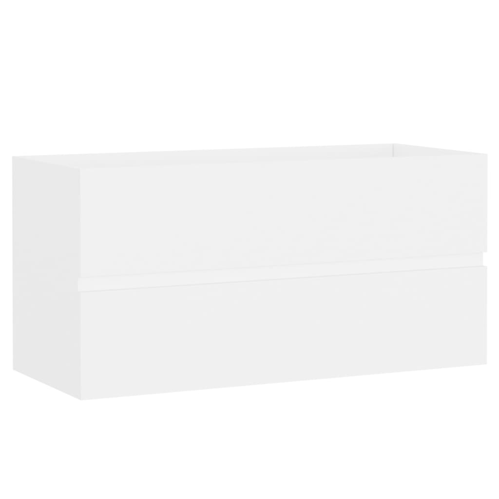 Washbasin cabinet white 90x38.5x45 cm made of wood