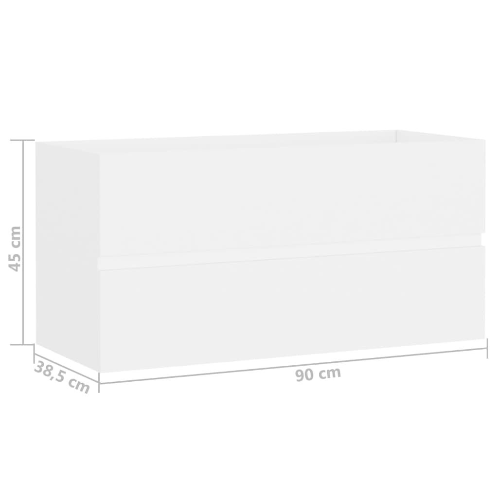 Waschbeckenunterschrank Weiß 90x38,5x45 cm Holzwerkstoff