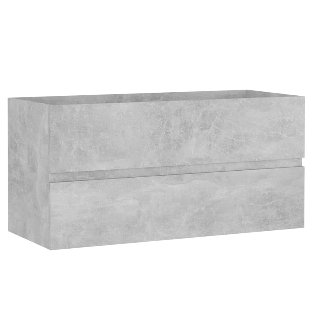 Sink base cabinet concrete gray 90x38.5x45 cm made of wood material