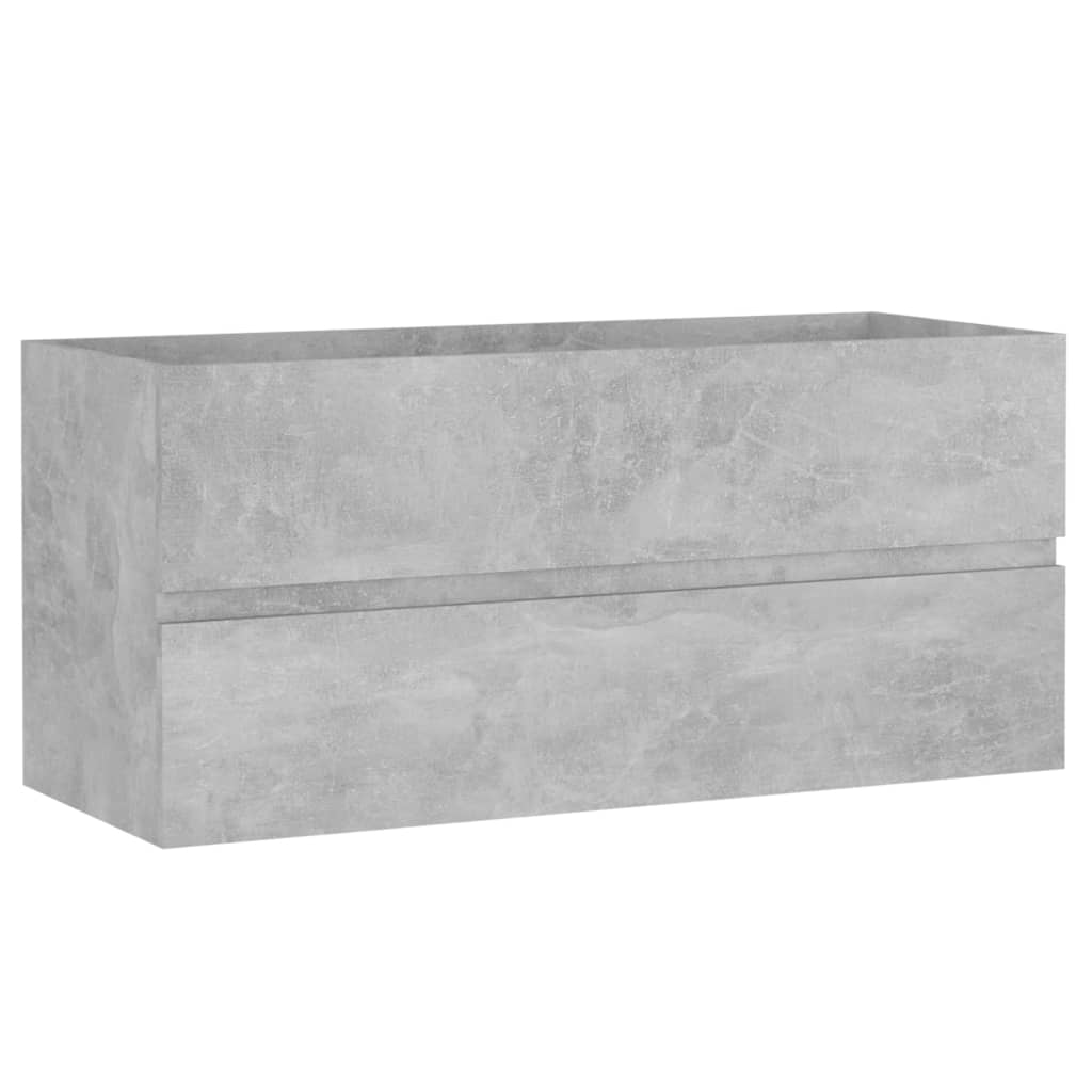 Sink base cabinet concrete gray 100x38.5x45 cm made of wood