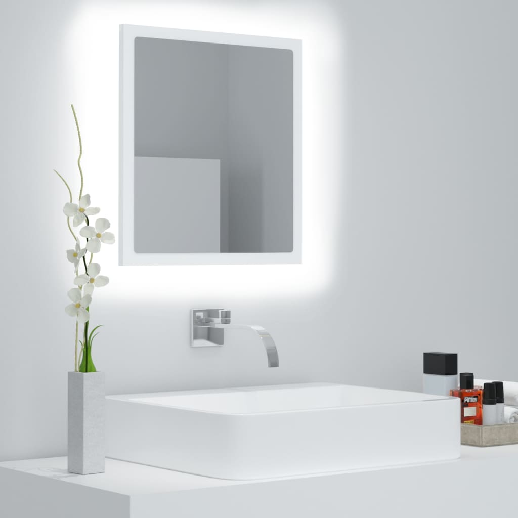 LED bathroom mirror white 40x8.5x37 cm acrylic