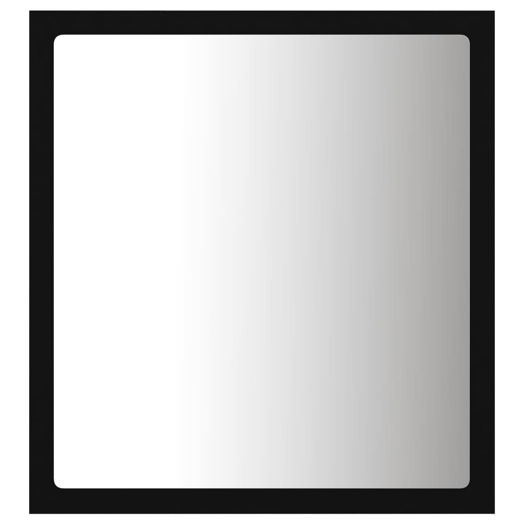 LED-Badspiegel Schwarz 40x8,5x37 cm Acryl