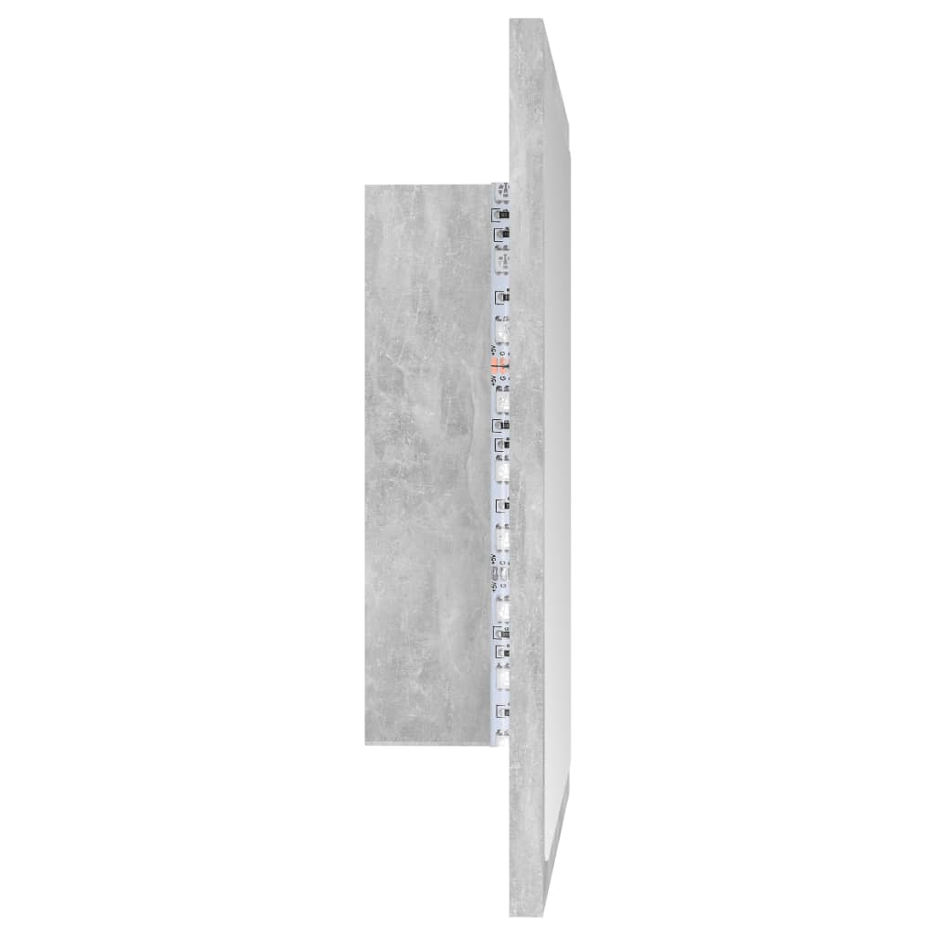 LED bathroom mirror concrete gray 40x8.5x37 cm acrylic