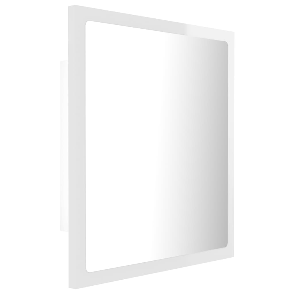 LED bathroom mirror high-gloss white 40x8.5x37 cm acrylic