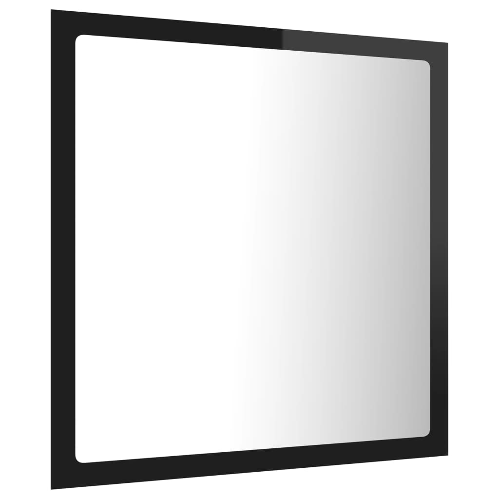 LED bathroom mirror high-gloss black 40x8.5x37 cm acrylic