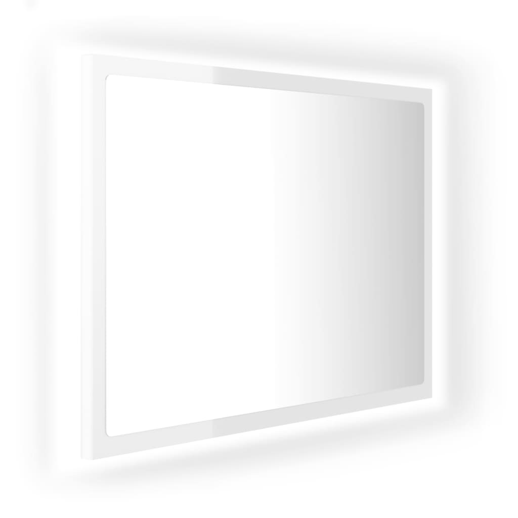 LED bathroom mirror high-gloss white 60x8.5x37 cm acrylic