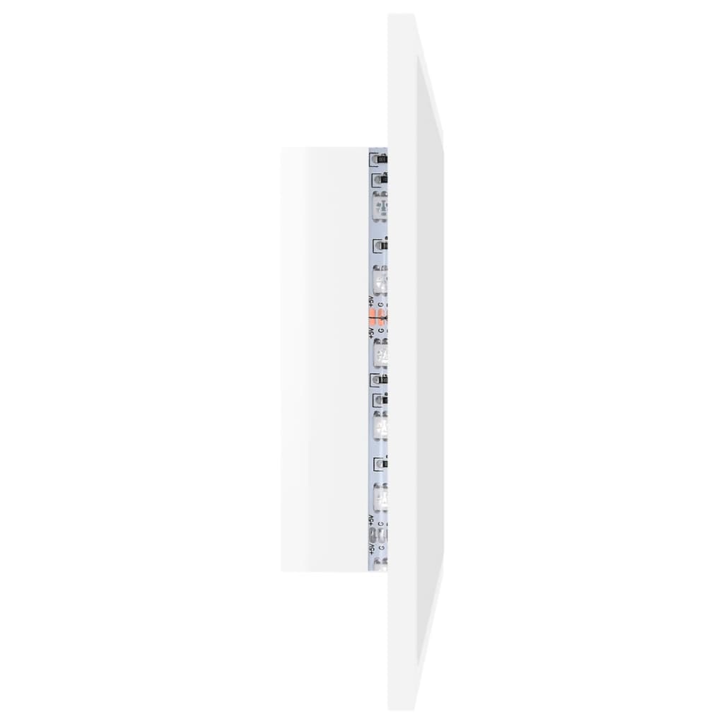 LED bathroom mirror high-gloss white 60x8.5x37 cm acrylic