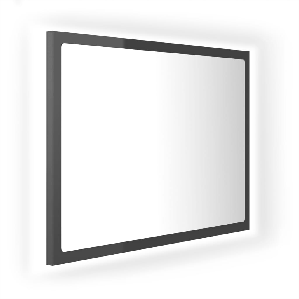 LED bathroom mirror high-gloss gray 60x8.5x37 cm acrylic