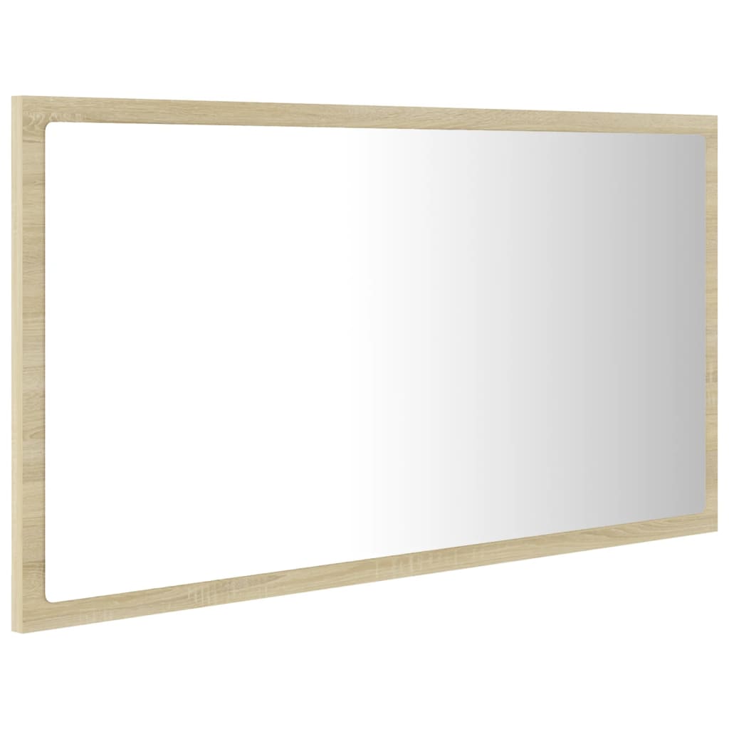 LED-Badspiegel Sonoma-Eiche 80x8,5x37 cm Acryl