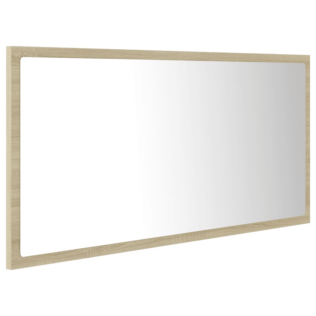 LED-Badspiegel Sonoma-Eiche 90x8,5x37 cm Acryl