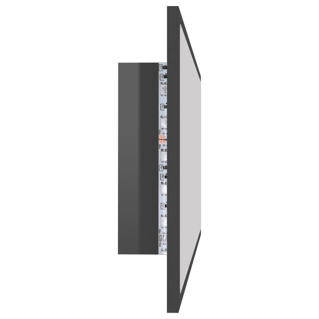 LED bathroom mirror high-gloss gray 100x8.5x37 cm acrylic