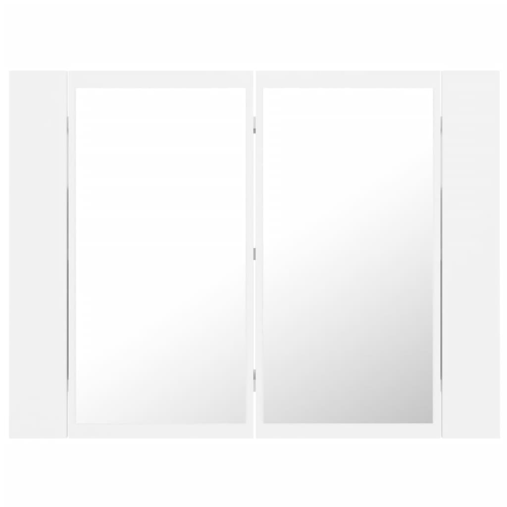 LED-Bad-Spiegelschrank Weiß 60x12x45 cm Acryl