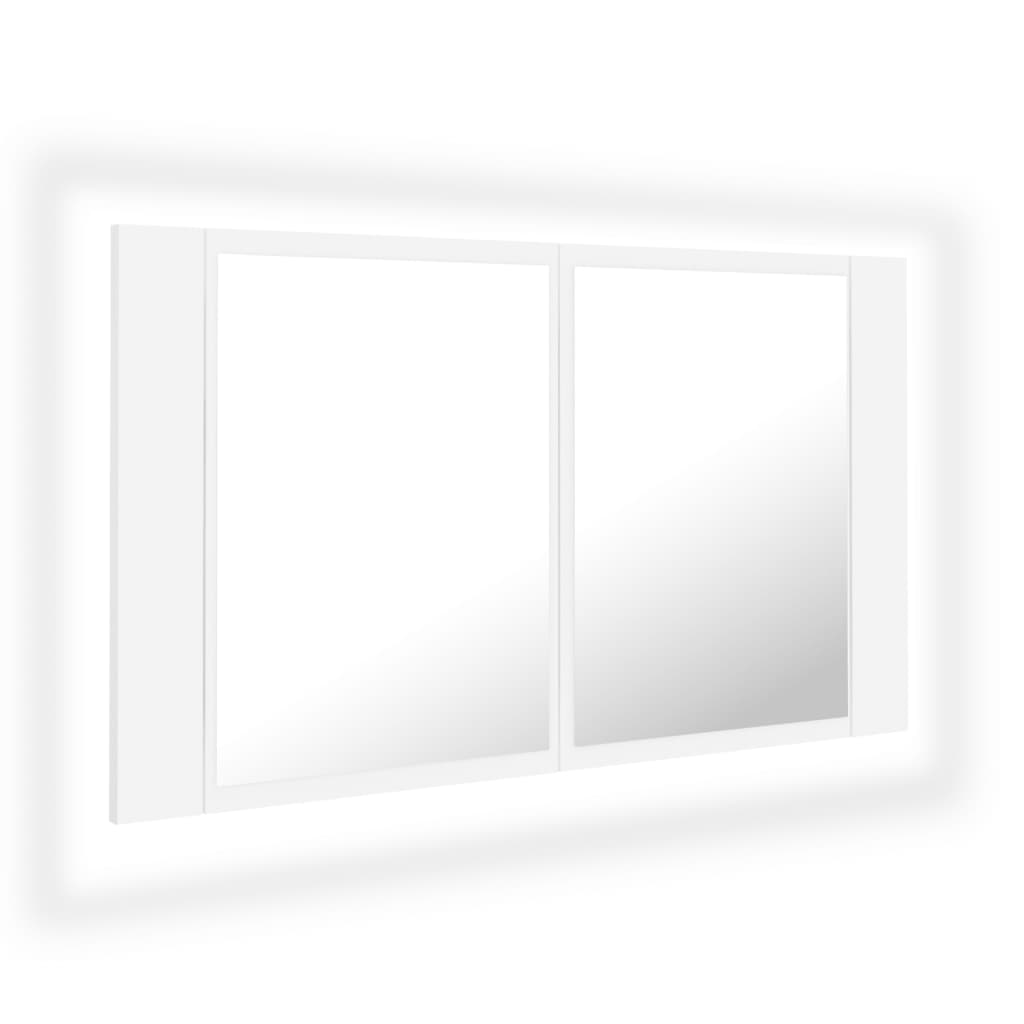 LED-Bad-Spiegelschrank Weiß 80x12x45 cm Acryl