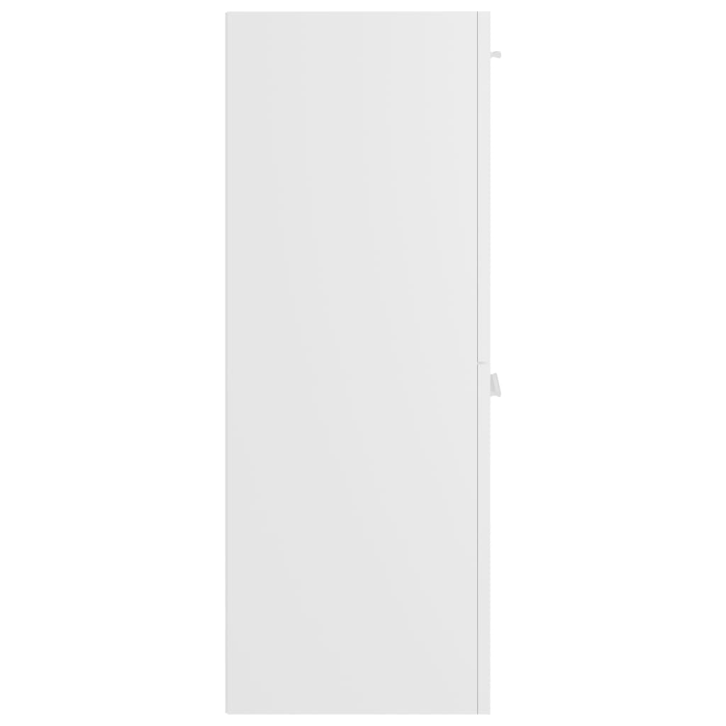 Badezimmerschrank Weiß 30x30x80 cm Holzwerkstoff