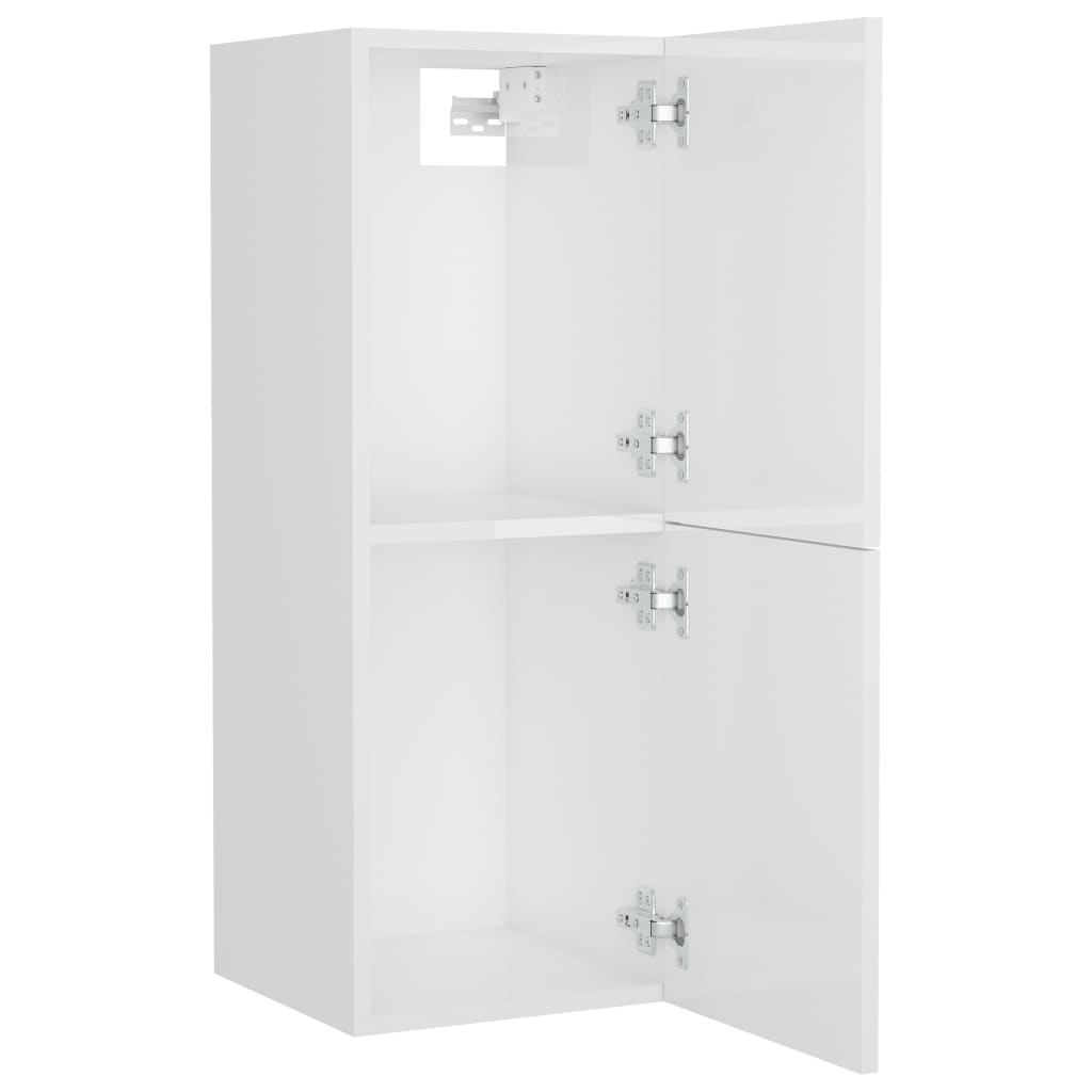 Bathroom cabinet high-gloss white 30x30x80 cm made of wood