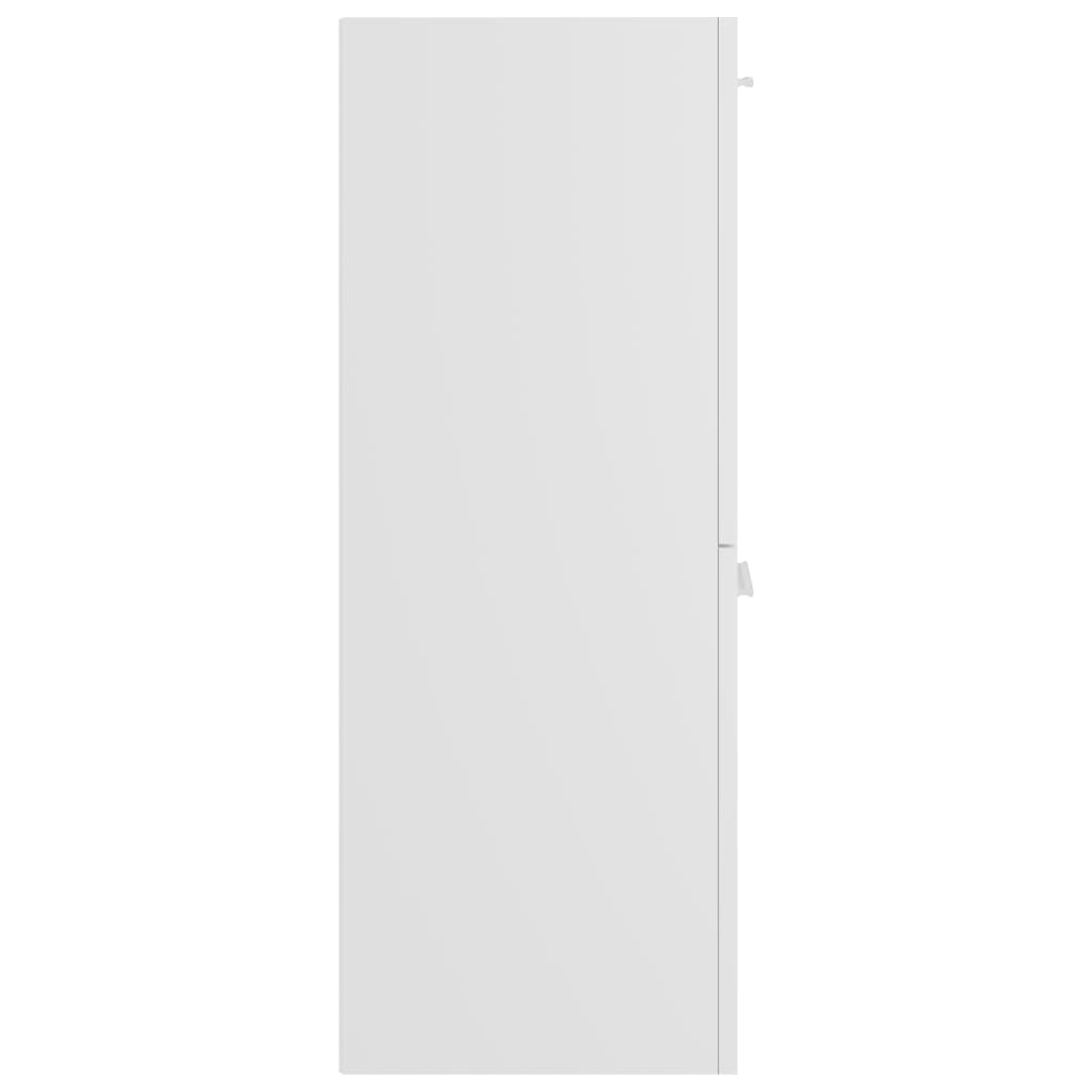 Bathroom cabinet high-gloss white 30x30x80 cm made of wood