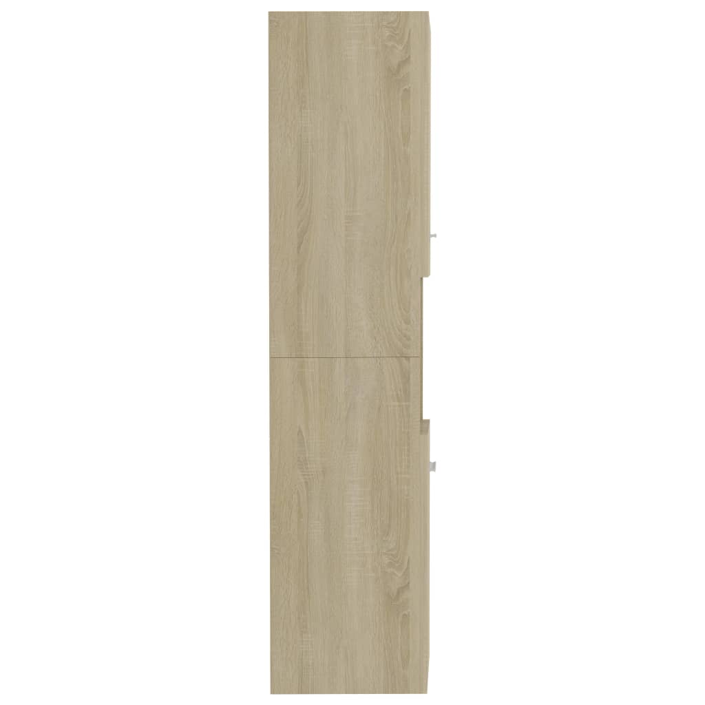 Badezimmerschrank Sonoma-Eiche 30x30x130 cm Holzwerkstoff