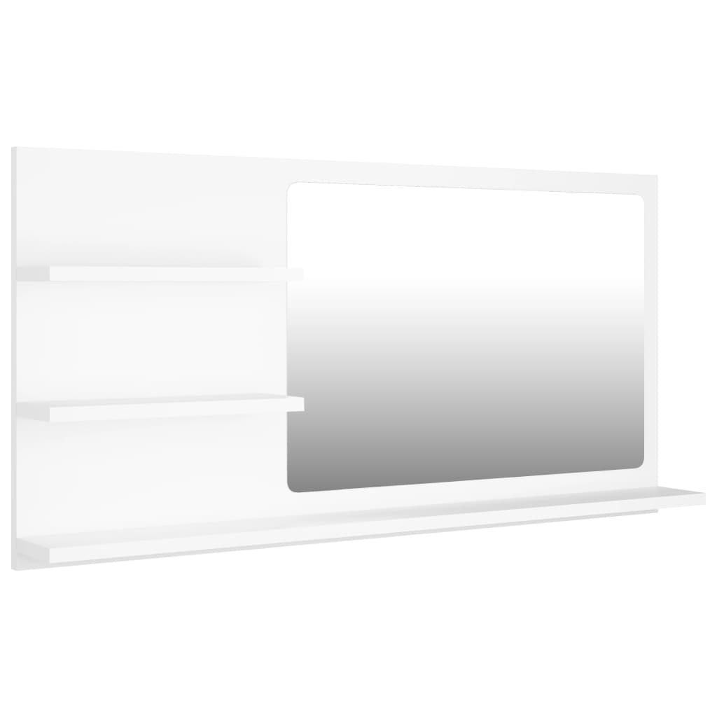 Bathroom mirror white 90x10.5x45 cm made of wood