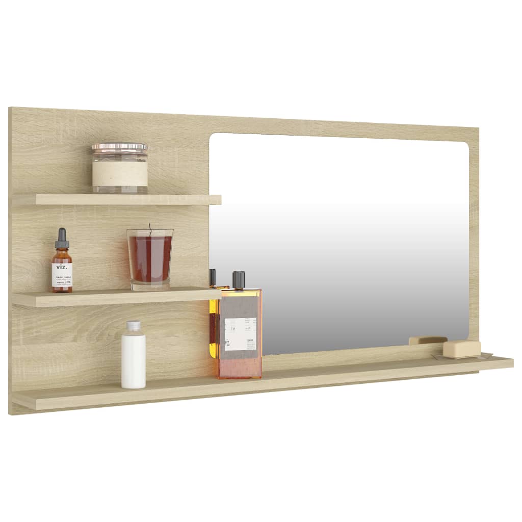 Badspiegel Sonoma-Eiche 90x10,5x45 cm Holzwerkstoff