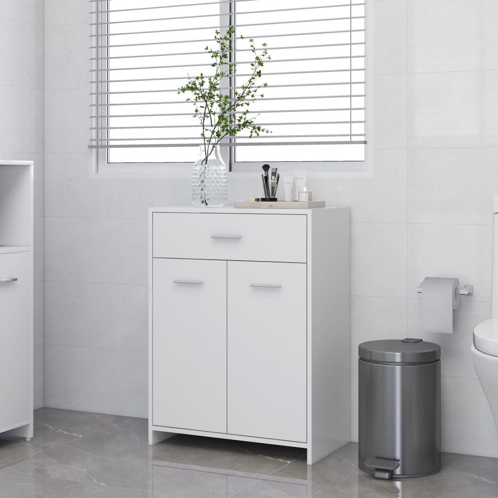 Bathroom cabinet white 60x33x80 cm made of wood