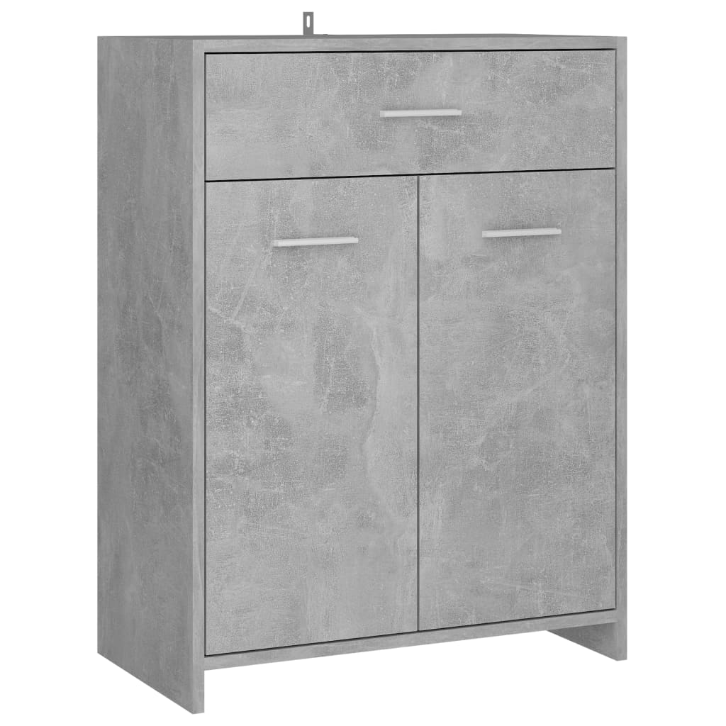 Bathroom cabinet concrete gray 60x33x80 cm made of wood
