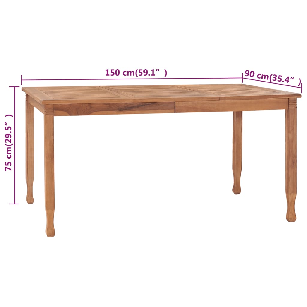 5 pcs. Garden dining group with cushions made of solid teak wood