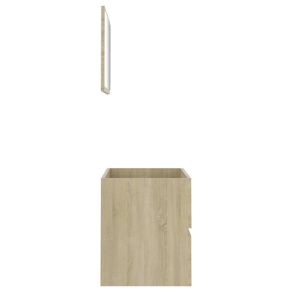 2 pcs. Sonoma oak bathroom furniture set made of wood material