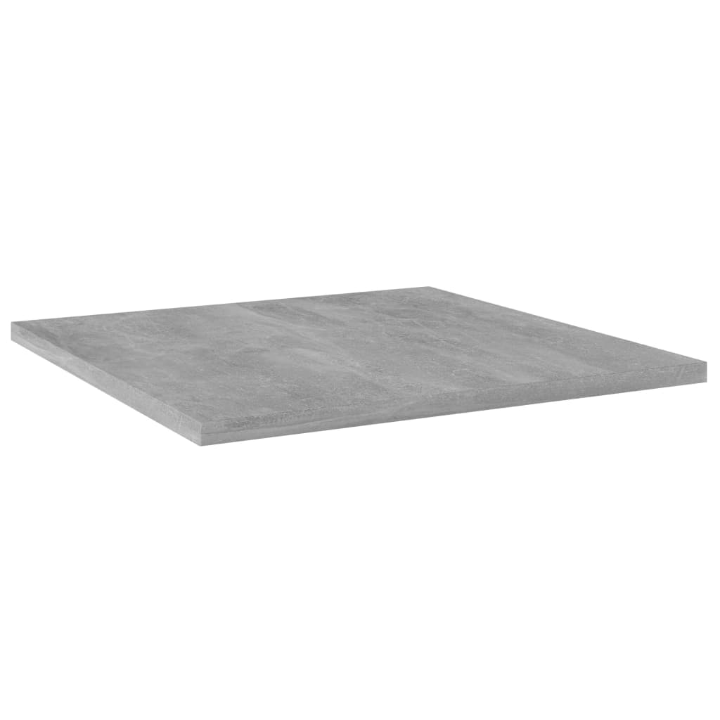 Bookcase boards 4 pieces. Concrete gray 40x40x1.5 cm wood material