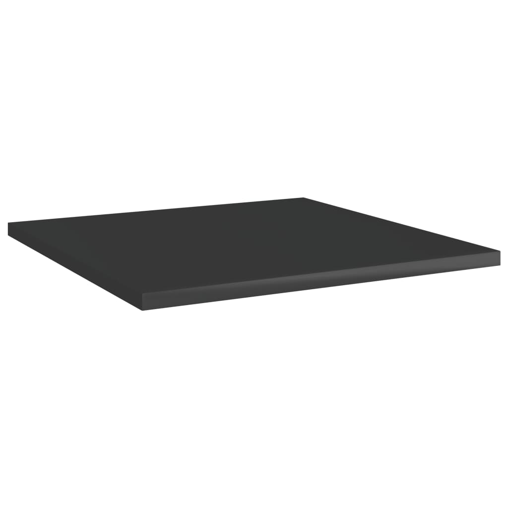 Bookcase boards 8 pieces. High-gloss black 40x40x1.5 cm