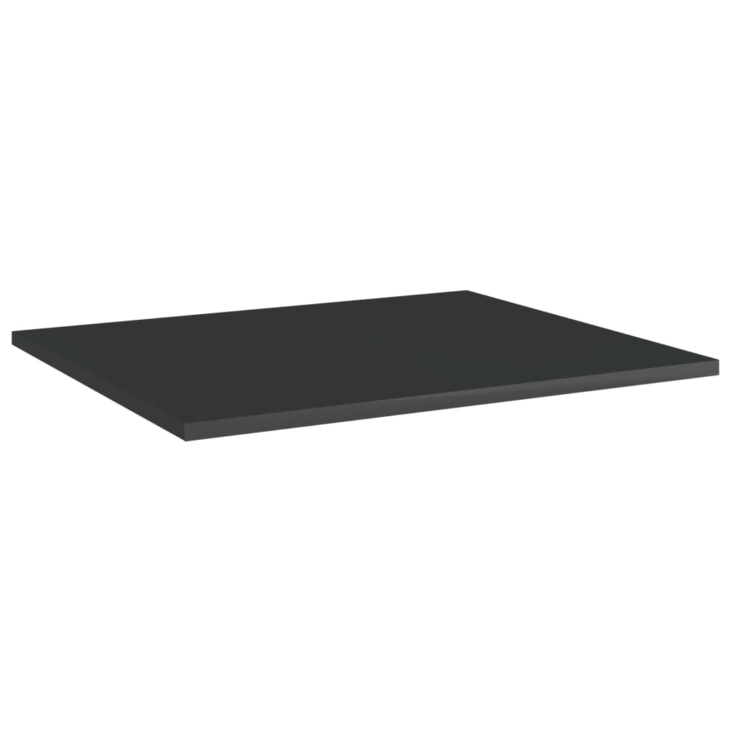 Bookcase boards 8 pieces. High-gloss black 60x50x1.5 cm