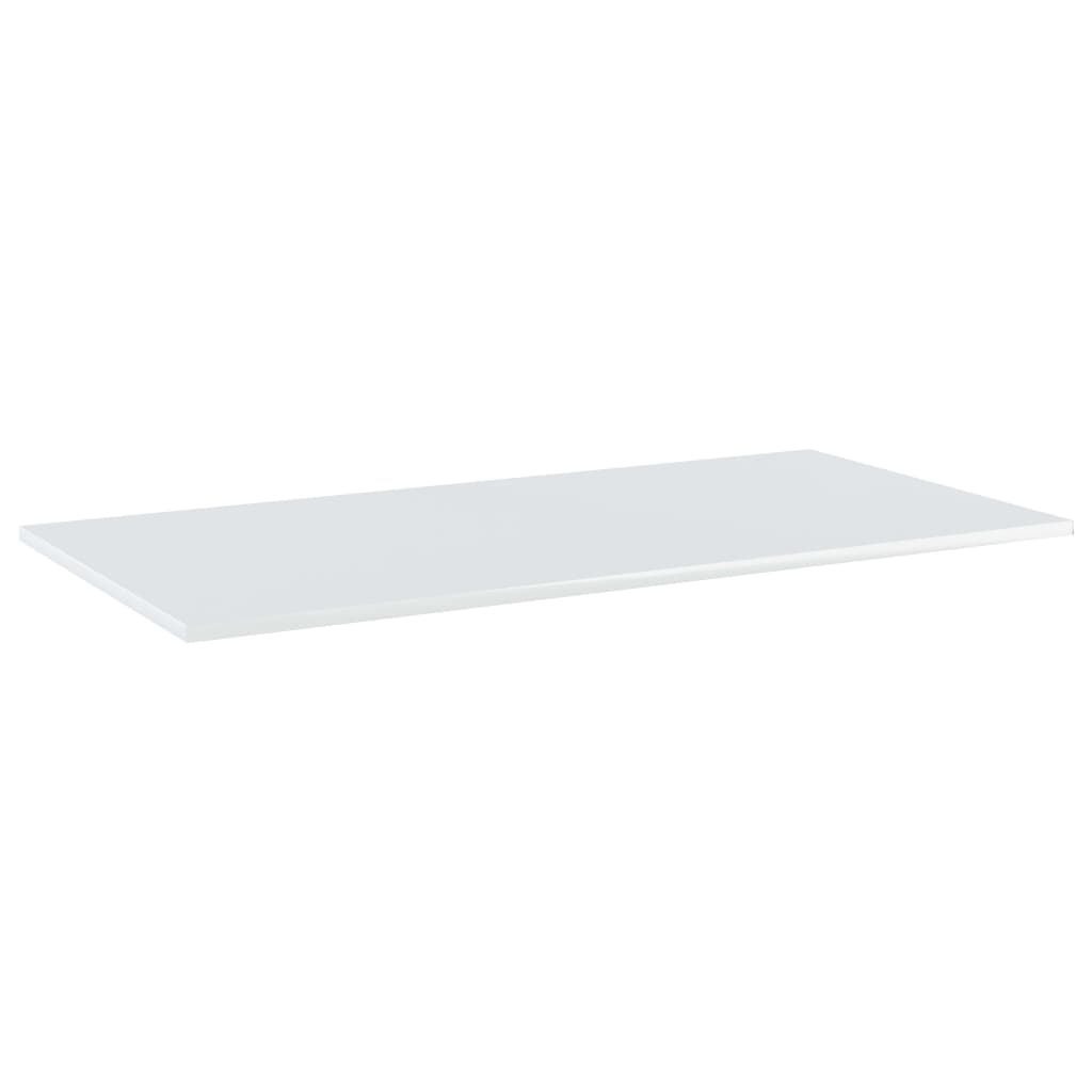 Bookcase boards 4 pieces high gloss white 100x50x1.5 cm