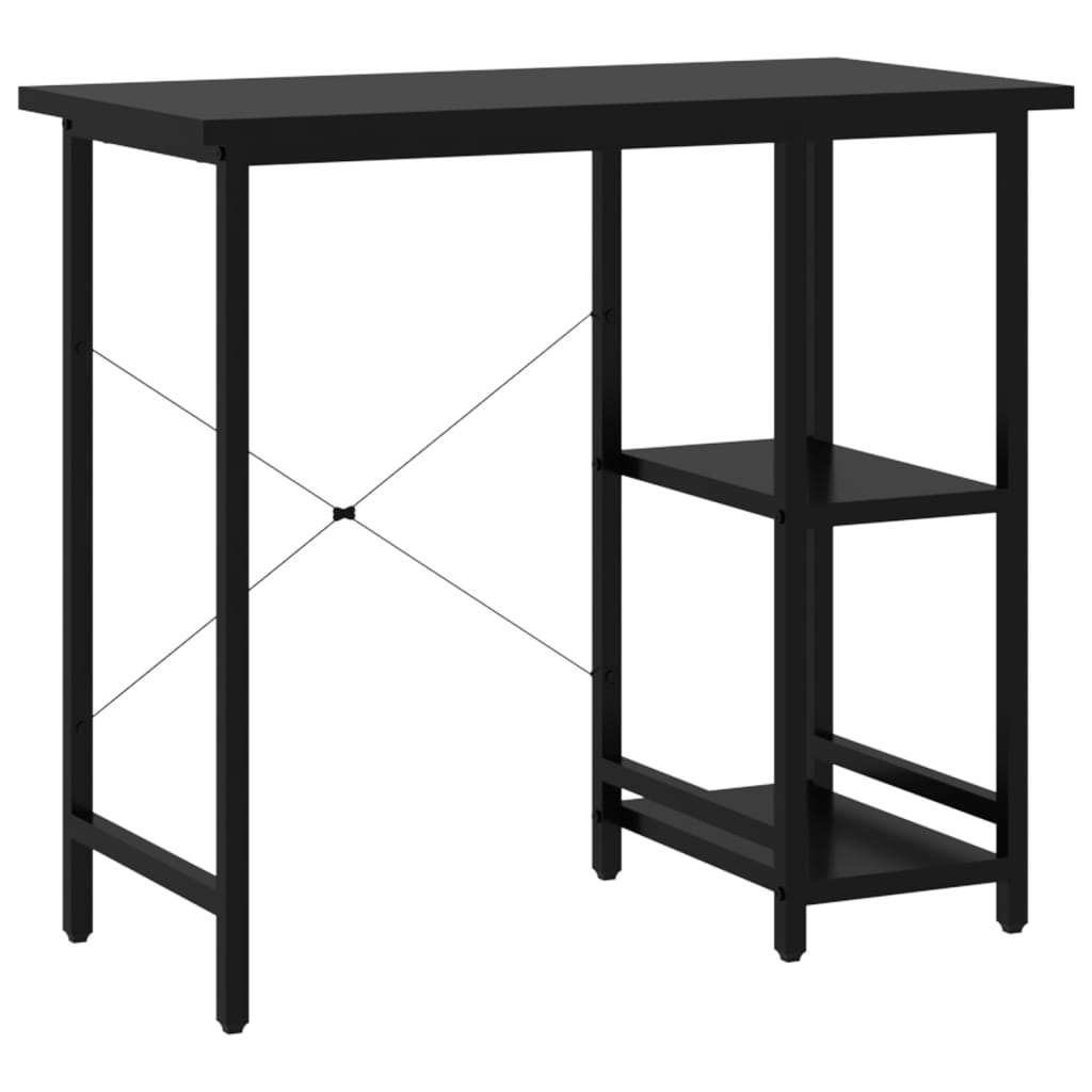 Computer table black 80x40x72 cm MDF and metal