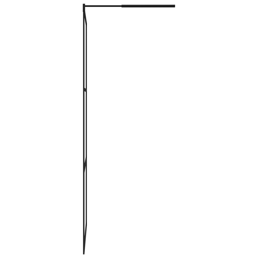 Duschwand für Begehbare Dusche ESG-Klarglas Schwarz 115x195 cm